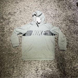 Gray Black-striped Nike Hoodie